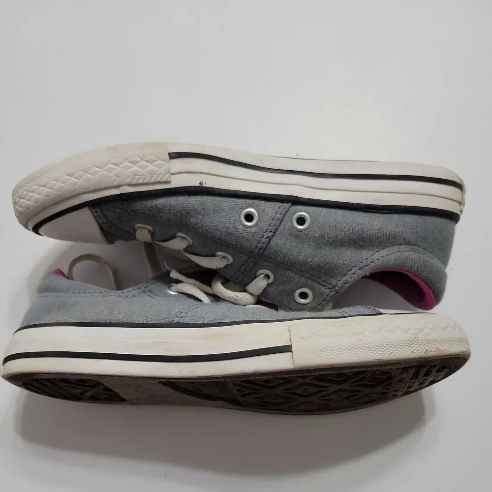 Converse All Star Shoes Girl 2 Grey Purple Low Top Jersey Canvas Comfort Sneaker